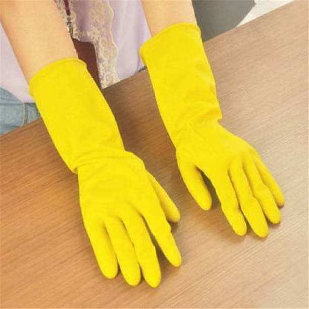 Friends Club Hand Protective Cleaning Gloves For House Cleaning Use,Kitchen Clean,Garden And Hand Safety Gloves For Unisex Yellow Protection Golve Hand Care For Women Men Girls Special Colour Natural Soft Rubber House Keeping ,Dishwashers ,Dishwash Gloves ,Cloth Washing Use Gloves,Best Quality Daily Use Latex Designer Reusable Hand Gloves,Washable Gloves Set  Wet and Dry Glove   Wet and Dry Glove