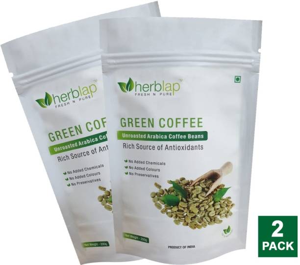 herblap ORGANIC Green Coffee Beans Your Natural Immunity Booster and Weight Loss Partner: 2 X 200 GM Coffee Beans