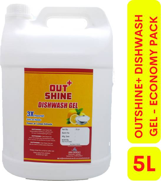 Outshine+ DISHWASH GEL 5L | ECONOMY PACIK | SKIN FRIENDLY | EASY RINSE | LESS WATER CONSUMPTION Dish Cleaning Gel