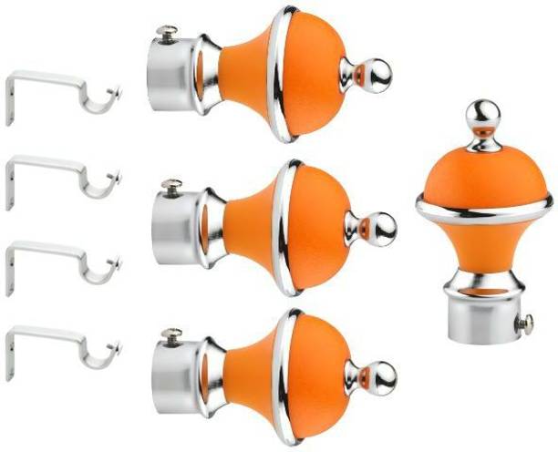 Welson Orange, Silver Rod Rail Bracket, Curtain Knobs, Curtain Hooks, Curtain Rods Metal