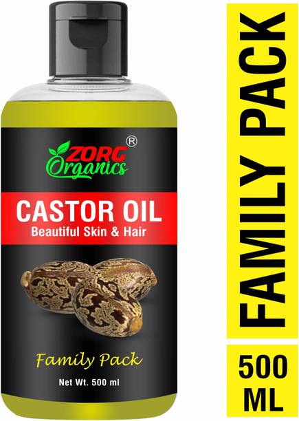 Zorg Organics Cold-Pressed 100% Pure Castor Oil For Hair and Skin Hair Oil