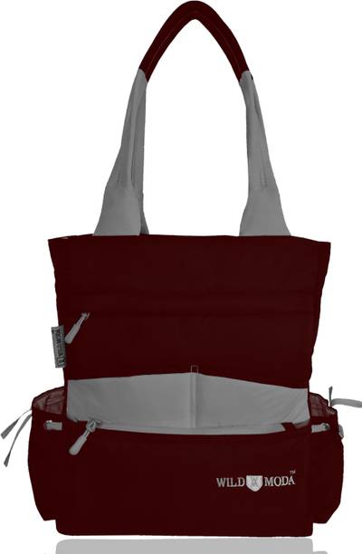 Women Maroon, Grey Tote - Extra Spacious