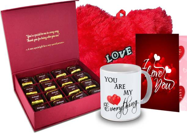 Midiron Romantic Gift for Love, Chocolate Box, Red Heart, Love Quoted Coffee Mug,Greeting Card for Valentine DayIZ20GB17HeartBigRCDMU-DTLove-20 Ceramic, Paper Gift Box