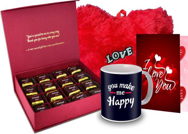Midiron Valentine Day Gift for Love, Chocolate Box, Red Heart, Love Quoted Coffee Mug,Greeting Card for Valentine DayIZ20GB17HeartBigRCDMU-DTLove-31 Ceramic, Paper Gift Box