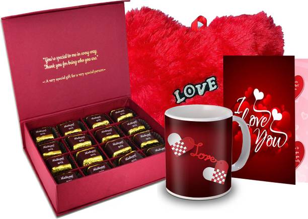 Midiron Romantic Gift for Love, Chocolate Box, Red Heart, Love Quoted Coffee Mug,Greeting Card for Valentine DayIZ20GB17HeartBigRCDMU-DTLove-08 Ceramic, Paper Gift Box