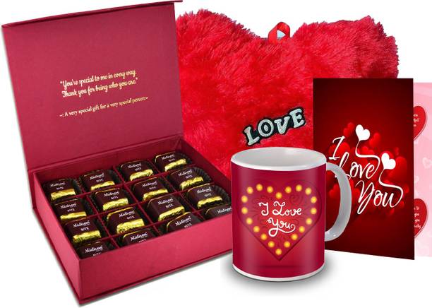 Midiron Love Gift for Girlfriend, Wife, Love, Fincee, Chocolate Box, Red Heart, Love Quoted Coffee Mug,Greeting Card for Valentine DayIZ20GB17HeartBigRCDMU-DTLove-120 Ceramic, Paper Gift Box