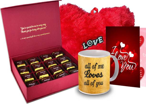 Midiron Romantic Gift for Love, Chocolate Box, Red Heart, Love Quoted Coffee Mug,Greeting Card for Valentine DayIZ20GB17HeartBigRCDMU-DTLove-18 Ceramic, Paper Gift Box