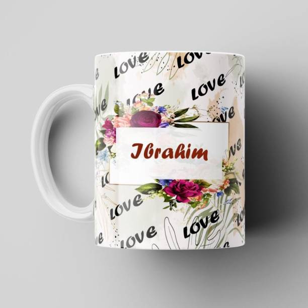 Beautum Love Ibrahim Romantic Name White Ceramic Coffee Best Gift For Loved Ones Model No:BLVNM007209 Ceramic Coffee Mug