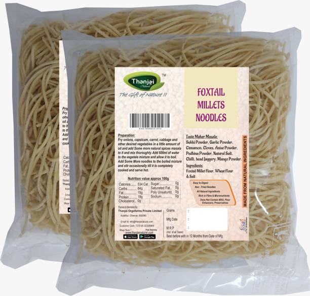 THANJAI NATURAL Foxtail Millets Noodles 180g X 2 (Processed with Natural Ingredients , No Chemicals and No Preservatives) Instant Noodles