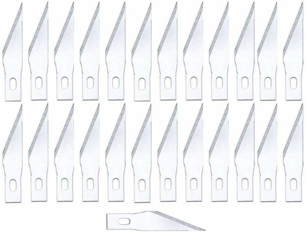 FRKB Replacement Hobby Blade Carbon Steel Made Craft Knife Blades (25 pcs) Metal Grip Hand-held Paper Cutter