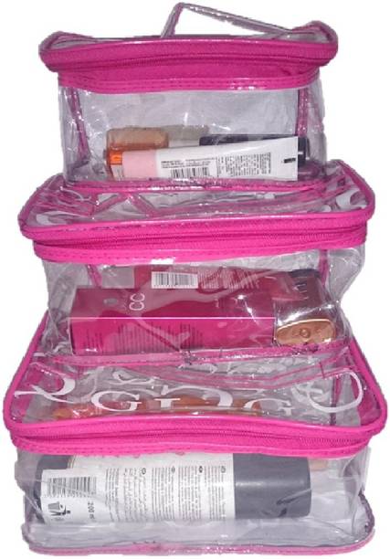 Addyz Set of Three Vanity Cosmetic Toiletary Organizer Makeup storage Jewellery Vanity Box