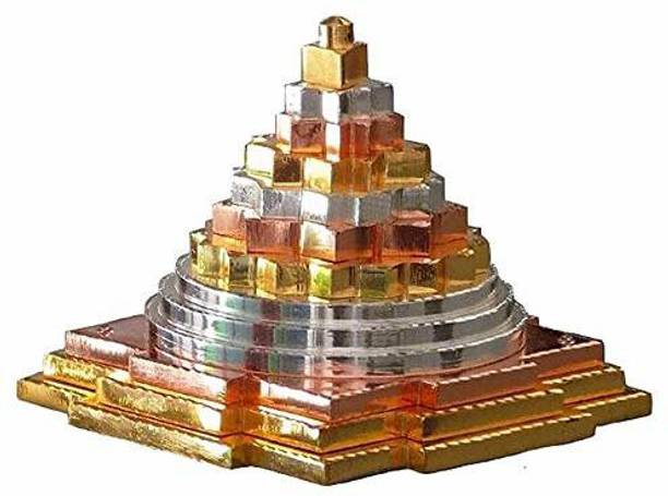 Zuperia Panch Dhatu (Mix Metal) Laxmi Meru Shree Yantra for Worship to gain Wealth, Prosperity, Luck, Success (Size - 3 Inch X 3 Inch) Gold, Silver, Copper, Nickel, Iron Yantra
