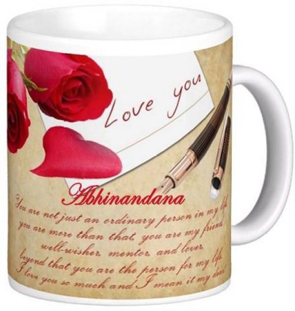 Exoctic Silver I Love You Abhinandana Romantic Quote 84 Ceramic Coffee Mug