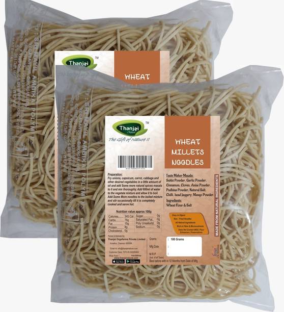 THANJAI NATURAL Wheat Millets Noodles 180g X 2 (Processed with Natural Ingredients , No Chemicals and No Preservatives) Instant Noodles