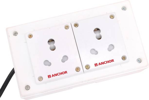 अंचोर BAHUL ASSEMBLED BOARD CONTAINS 2 Anchor Sockets(15 Amp) with 4 Metre Chord Surge Protector (white) 2 सॉकेट सर्ज रक्षक