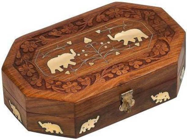 Giftoshopee -wooden_jewelry_box_elephant_L Jewellery Vanity Box (Brown) Jewellery Vanity Box