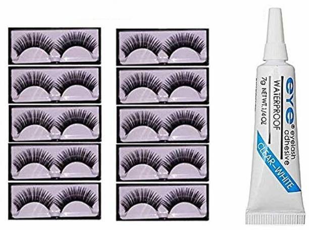 Lusty soul Makeup Natural Long False Eyelashes 10 Pairs, Free Eye Glue