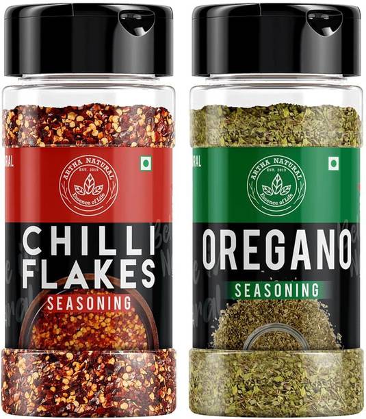 ARTHA NATURAL Chilli Flakes and Oregano Combo (Oregano - 65g, Chilli Flakes - 80g) Best for Pizza, Pasta, Sandwich, Other Continental and Italian Dishes [Premium Seasoning]