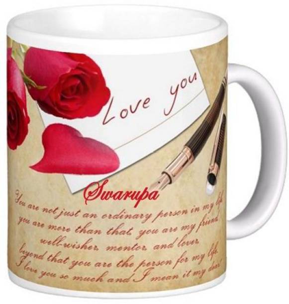 Exoctic Silver I Love You Swarupa Romantic Quote 84 Ceramic Coffee Mug