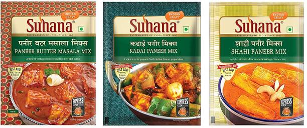 SUHANA Shahi Paneer 50g x 2, Kadhai Paneer 50g x 2, Paneer Butter 50g x 2