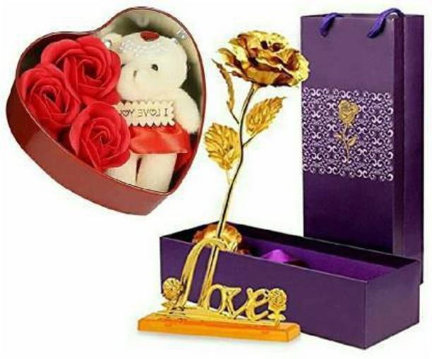 Revive Artificial Flower, Soft Toy, Showpiece Gift Set