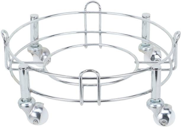 आयरनटेक Heavy Stainless Steel Gas Cylinder Trolley With Wheel | Gas Trolly | Lpg Cylinder Stand | Gas Trolly Wheel |Cylinder Trolley with Wheels | Cylinder Wheel Stand गैस सिलेंडर ट्रॉली
