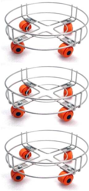 IRONTECH Heavy Stainless Steel Gas Cylinder Trolley With Wheel | Gas Trolly | Lpg Cylinder Stand | Gas Trolly Wheel |Cylinder Trolley with Wheels | Cylinder Wheel Stand Gas Cylinder Trolley