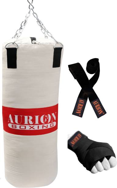 Aurion Unfilled Punch Bag Set 2 Feet Boxing Kit With Hand wrap Boxing Kit