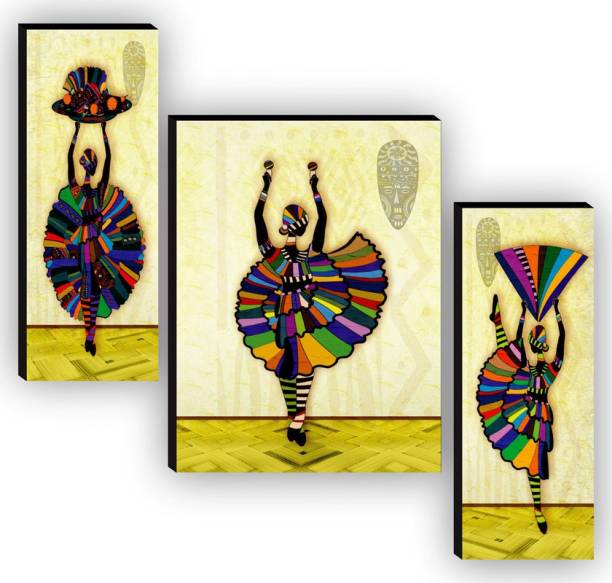 saf Traditional Dance Home Decorative Gift Item Self Adeshive UV Textured Digital Reprint 12 inch x 9 inch Painting