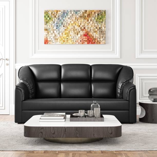 Black Leather Sofa, Luxury Leather Sofa Set India