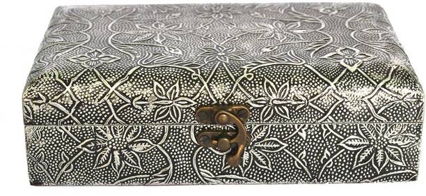 WOODINO Silver Makeup and Jewellery Vanity Box