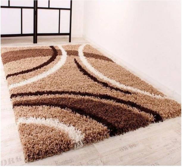 RM Handloom Beige Polyester Carpet