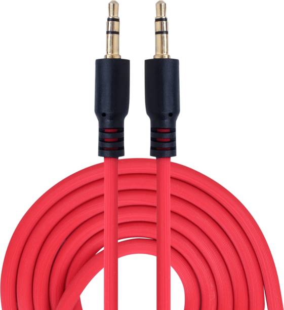 MAK MX-121 3.5mm Male to Male Stereo Audio Aux Cable With Gold Plated Connectors- 2M (Red) 2 m AUX Cable