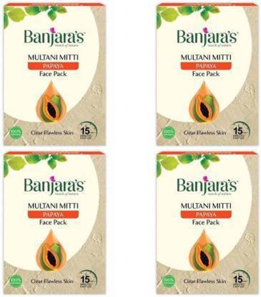 Banjara's Multani Mitti Papaya Face Pack (100 g)- (Pack Of 4)