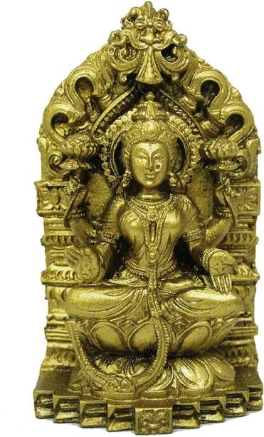 JRG Lakshmi Gold Antique Finish Idol Statue Decorative Showpiece  -  10 cm