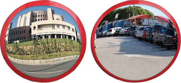 Ryme Combo OF Convex/Pakwa 6 Inches & 9 Inches Mirror For Removal of Outside Negative Energy Decorative Showpiece  -  5 cm