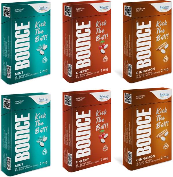 RUBICON BOUNCE Mini Lozenge | Mint, Cherry, Cinnamon Flavour, Sugar Free | Helps Quit smoking | 60 count Smoking Cessations