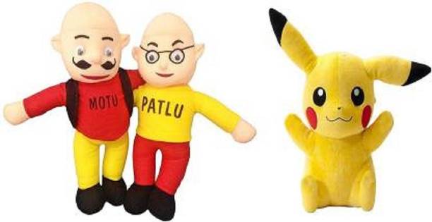 Saubhagye kid fav. toy motu patlu or pikachu - 40 cm (Yellow, Red)  - 40 cm