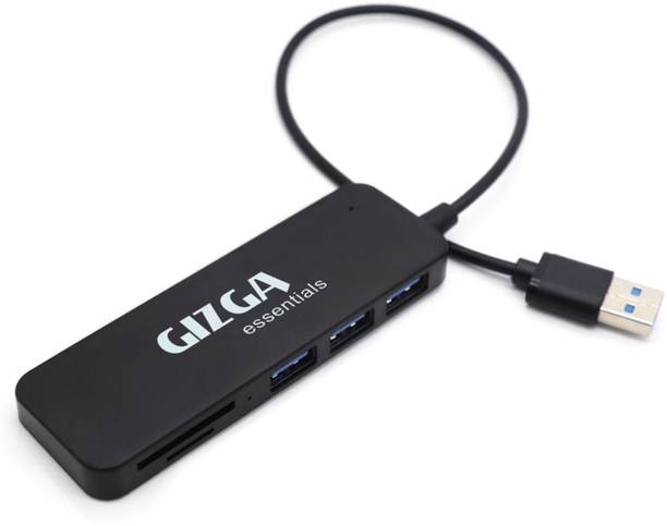 Gizga Essentials USB Hub 5 in 1, 3 USB 2.0, 2-Port Card Reader, SD TF Data Transfer Upto 480Mbps GE-GU10 USB हब