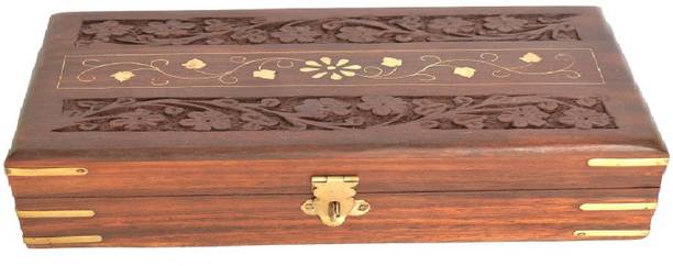 WOODINO Brown Large Makeup and Jewellery Vanity Box