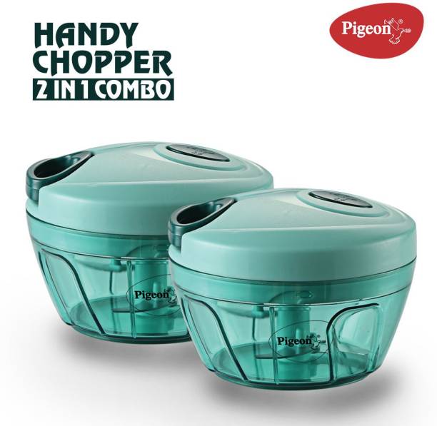 Pigeon Handy chopper, triple blade, green colour with pull cord technology Vegetable & Fruit Chopper