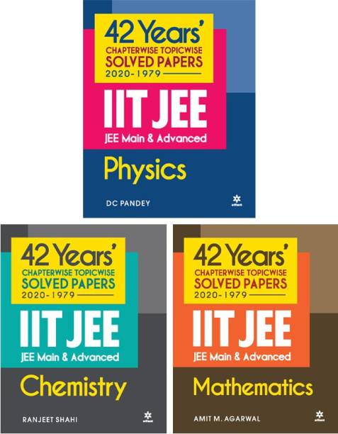 42 Year's Chapterwise Topicwise Solved Papers (2020-1979) IIT JEE Physics,Chemistry & Mathematics (Set of 3 Books)