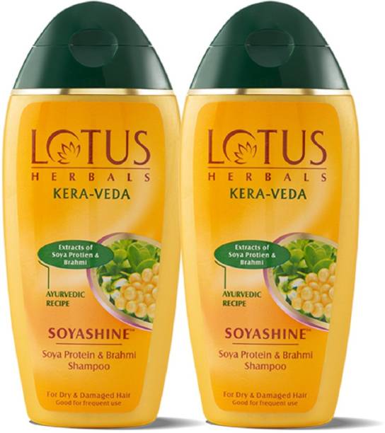 LOTUS HERBALS Kera-veda Soyashine Soya Protein & Brahmi Shampoo_ 200 ml ( Pack Of 2 )
