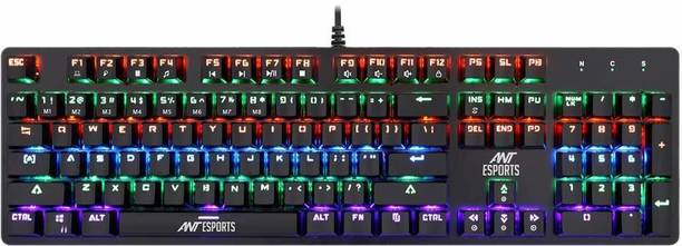 Ant Esports MK3200 Multicolor LED Backlit Mechanical Gaming Wired USB Standard Gaming Keyboard Compatible with Desktop, Laptop, Mac