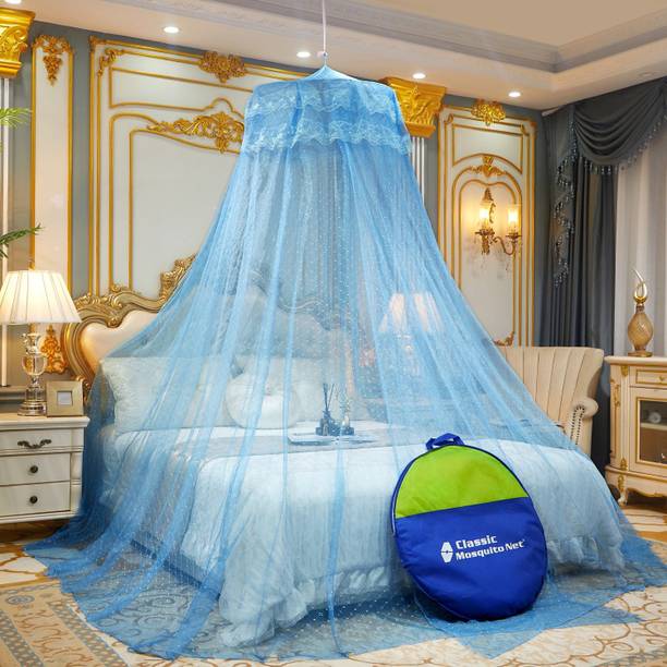 क्लासिक मॉस्कीटो नेट Jacquard Round ceiling hanging net for Double, King size, Queen Size Bed (60*285*1200) पॉलिएस्टर के लिए बनाया गया मॉस्कीटो नेट