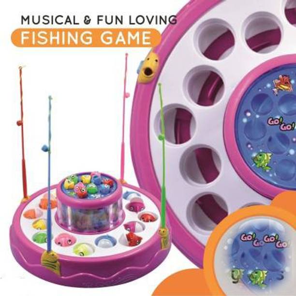 Tenmar Musical Fish Catching Game Big with 26 Fishes, 4 Pods & 3D Lights-582