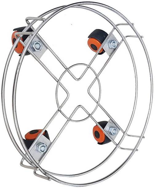 IRONTECH HQ10- A1 Quality Stainless Steel Cylinder Trolley with Wheels (Set of 1 Pec ) Gas Trolly / Cylinder Stand Gas Cylinder Trolley