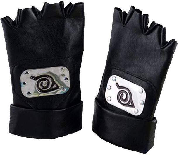 Power Up Anime Naruto Konoha Hatake Kakashi PU Leather Gloves Gym & Fitness Gloves