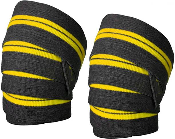 Leosportz Weightlifting Knee Wraps for Gym Squats Knee Support