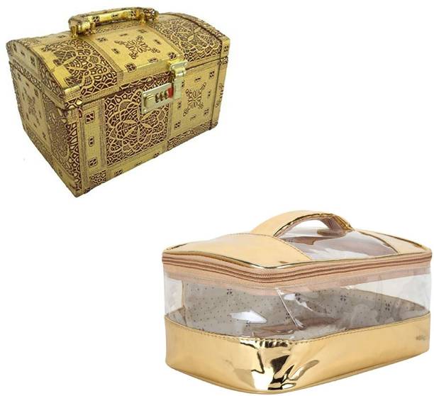 N A PURSE Pack of 2 Women vanity box Cosmetic case for girls Mekeup and jewellery Vanity Box